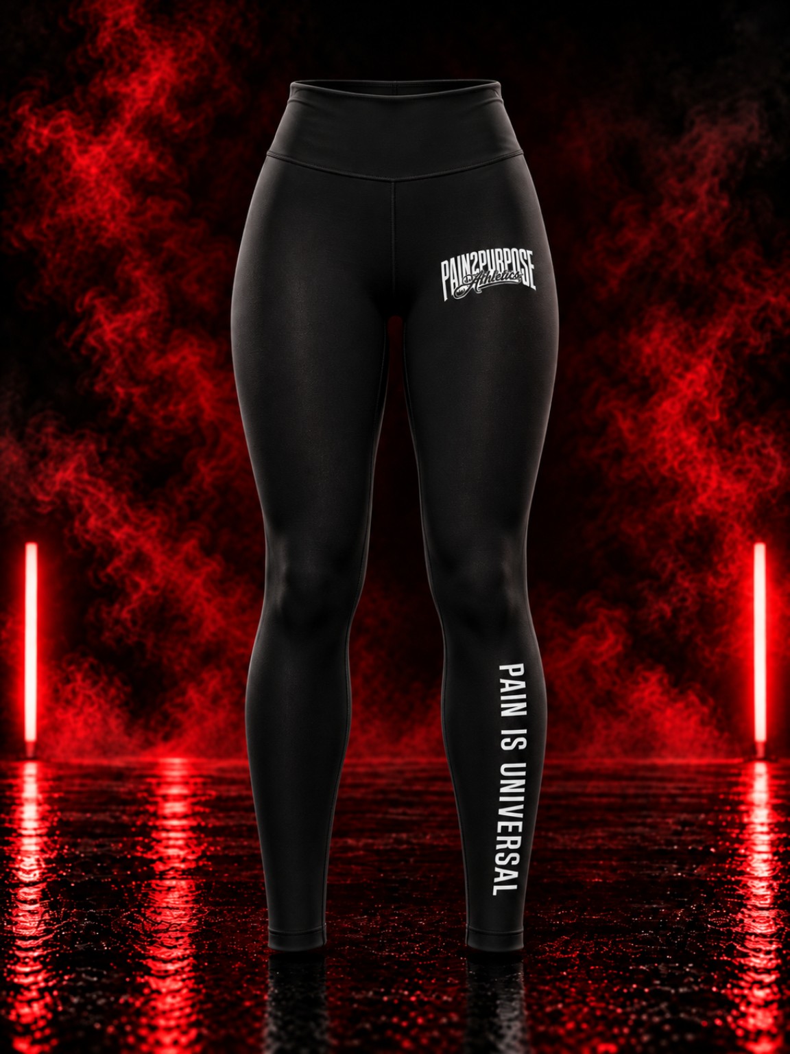 Black Pain2Purpose Athletics New Era women's performance leggings